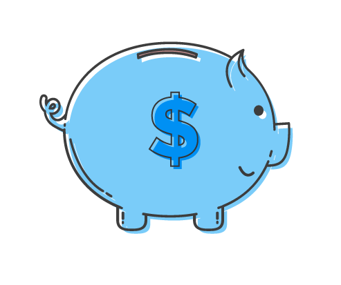 beginner friendly finances piggy bank graphic